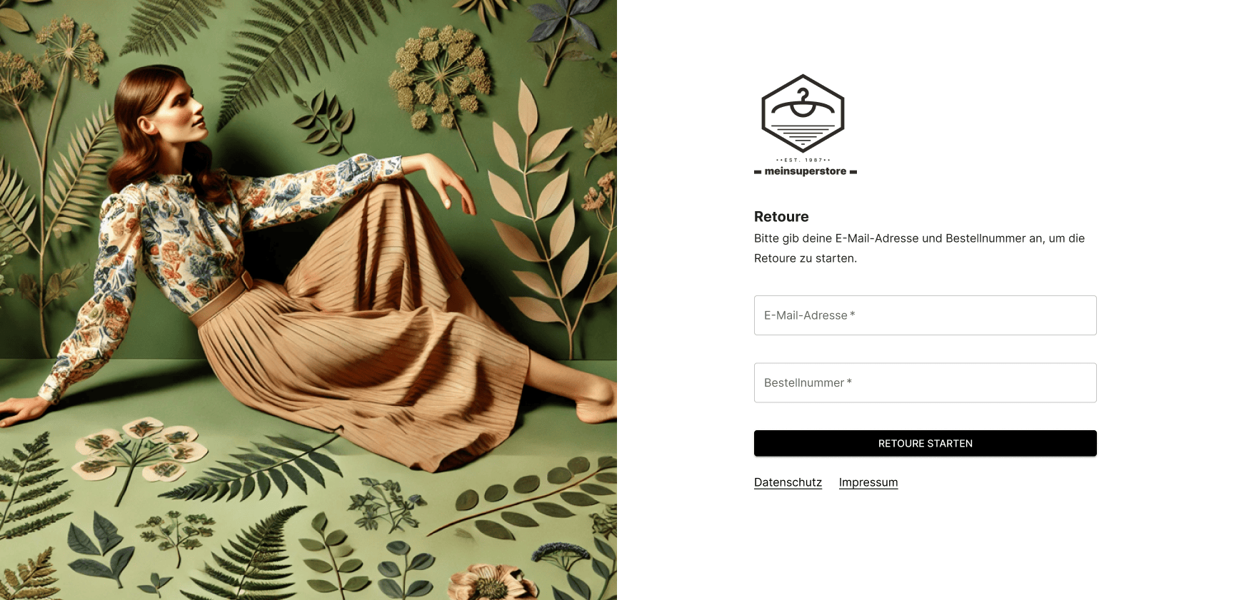 Retourenportal Endkunden Ansicht